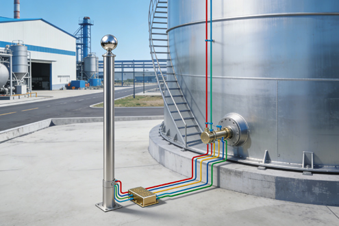 Anti-static and grounding of steel silos