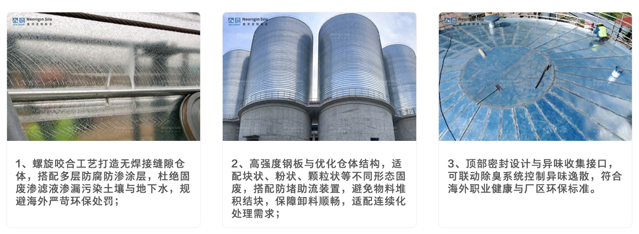 螺旋式固体废弃物钢板仓核心用途